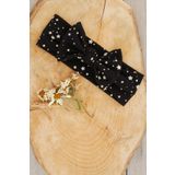 Siyah Beyaz Yildizli El Yapimi Yumusak Fiyonk Baglamali Dogal Pamuklu Penye Bebek Cocuk Kiz Bandana Efsane Serı