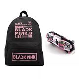 Siyah Blackpink Baskılı Sırt Okul Çantası Ve Kalemlik Set