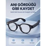 Siyah Bluetooth Akıllı Gözlük Dahili Kameralı Fotoğraf Video Kayıt Aı Çeviri Dokunmatik Kont - görseldeki