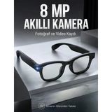 Siyah Bluetooth Akıllı Kamera Gözlüğü 8 Mp Kameralı Aı Çeviri Wi-Fi Fotoğraf Video Müzik Arama Ve Dokunmatik Kontrollü