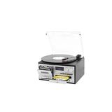 Siyah Bluetooth Kumandalı Cd, Kaset, Usb, Radyo Ve 33-45-78 Devir Plak Çalar Pikap