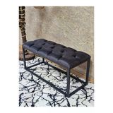 Siyah Boyalı Diktörtgen 100 Cm X 40 Cm Oturak Puf - Bench - Makyaj Oturağı - Oturak Füme Renk 100 X 40 Boyut/Ebat