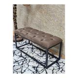 Siyah Boyalı Diktörtgen 100 Cm X 40 Cm Oturak Puf - Bench - Makyaj Oturağı - Oturak Kahverengi Renk 100 X 40 Boyut/Ebat