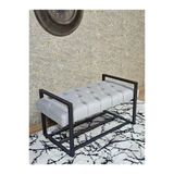 Siyah Boyalı Metal 80 Cm Puf Bench - Antre Puf - Hol Bench - Puf - Oturak - Bench Gri Renk 90 X 45 Boyut/Ebat