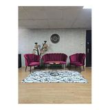 Siyah Boyalı Sivriltme Ayak Bordo Döşeme Papatya Çay Seti Koltuk Takımı , Balkon, Salon, Ofis, Cafe Koltuk Takımı