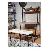 Siyah Boyalı Siyah Oturaklı Metal Sivriltme Ayaklı Babyface Puf & Bench & Oturak Krem Renk 200 Boyut/Ebat