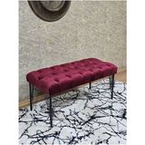 Siyah Boyalı Tel Ayaklı 90 cm Puf Bench - Puf - Bench - Kasalı Oturak - Oturak - Yatak Ucu Puf Bordo Renk 90 x 41 Boyut/ebat - Renkli