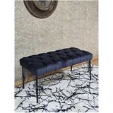 Siyah Boyalı Tel Ayaklı 90 cm Puf Bench - Puf - Bench - Kasalı Oturak - Oturak - Yatak Ucu Puf Füme Renk 90 x 41 Boyut/ebat - Renkli