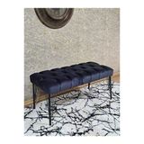 Siyah Boyalı Tel Ayaklı 90 Cm Puf Bench - Puf - Bench - Kasalı Oturak - Oturak - Yatak Ucu Puf Füme Renk 90 X 41 Boyut/Ebat