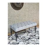Siyah Boyalı Tel Ayaklı 90 Cm Puf Bench - Puf - Bench - Kasalı Oturak - Oturak - Yatak Ucu Puf Gri Renk 90 X 41 Boyut/Ebat