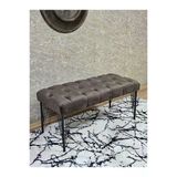 Siyah Boyalı Tel Ayaklı 90 Cm Puf Bench - Puf - Bench - Kasalı Oturak - Oturak - Yatak Ucu Puf Kahverengi Renk 90 X 41 Boyut/Ebat
