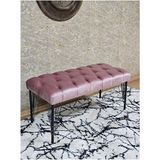 Siyah Boyalı Tel Ayaklı 90 cm Puf Bench - Puf - Bench - Kasalı Oturak - Oturak - Yatak Ucu Puf Pembe Renk 90 x 41 Boyut/ebat - Renkli