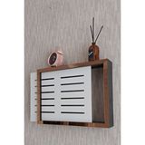 Siyah-bronz 30x40x7 Cm Izgaralı Duvara Asılabilir Sigorta Ve Modem-wifi Saklama Kutusu! Saklama Kutusu Beyaz