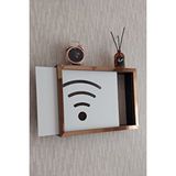 Siyah-bronz 30x40x7 Cm Wifi Amblemli Duvara Asılabilir Sigorta Ve Modem-wifi Saklama Kutusu! Saklama Kutusu Beyaz