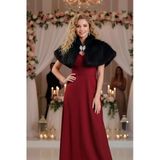 Siyah Broşlu Kürk Etol Bolero
