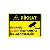 Siyah Bu Mağaza 24 Saat Gizli Kamera Ile Izlenmektedir Baskılı Uyarı Levhası