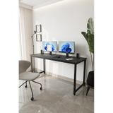 Siyah Çalışma Masası 160x60, Bilgisayar Masası, Ofis Masası, Metal Ayaklı Siyah