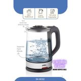 Siyah Cam Kettle, Modern ve Şık Tasarım, Kolay Kullanım - Ahşap