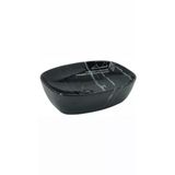 Siyah Çanak Lavabo Mermer Desen Seramik Lavabo 48*37*13 Ölçü