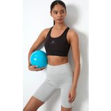 Siyah Çapraz Sırt Detaylı Slim Fit U Yaka Pedli Kadın Spor Büstiyer - 97121