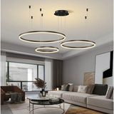 Siyah Çember Ø40,60,80CM, 3000K Işık, Kumandalı, LED Lamba,yuvarlak Sarkıt Avize,modern Aydınlatma,dekoratif Işık