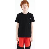 Siyah Cep Detaylı O Yaka Standart Kalıp Erkek Çocuk T-Shirt - 11120