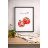 Siyah Çerçeveli Make Spaghetti yazılı Estetik Duvar Tablosu, modern Yazı Sanatı Duvar Dekoru. Siyah Çerçeveli 30 x 42