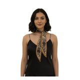 Siyah Çiçek Fular Bandana – Estascarf 100x6,5 cm