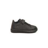 Siyah Cilt Cırtlı Hafif Esnek Unisex Çocuk Spor Ayakkabı 2540-26K P