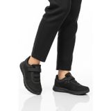 Siyah Cırtlı Fileli Hafif Hava Alabilen Unisex Spor Ayakkabı 616 G