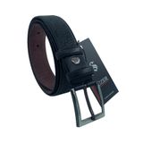 Siyah Çocuk Boy Suni Deri Damar Desenli Model 3 cm.lik Klasik Kemer - G63-23TM