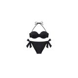 Siyah Çok Dar Kalıp Içi Boş Kap Bikini Takımı
