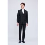Siyah Comfort Fit Desenli Mono Yaka Klasik Takım Elbise | 52
