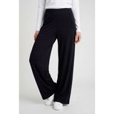 Siyah Comfort Fit Geniş Paça Korsajlı Palazzo Kadın Pantolon - 94681 - XL