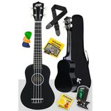 Siyah Concert Ukulele, Tuner Ve Çanta İle Birlikte