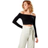 Siyah Crop Bluz Renk 2