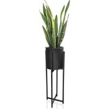 Siyah Dekoratif Ayaklı Metal Çiçeklik | 72CM Saksılık