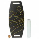 Siyah Denge Tahtası Balance Roller Board Çift Fonksiyonlu Sörf Eğitim Tahtası Kaykay Eğitim Tahtası 73 x 31 CM