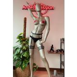 Siyah Deri Fantazi Bdsm Jartiyer