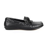Siyah Deri Fiyonklu Kadın Loafer