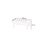 Siyah Deri Kapitone Bank Bench Oturma Pufu | Modern Salon Antre Puf Önü Koltuk 90 * 45 - -50 C