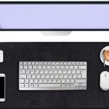 Siyah Deri Mouse Pad Dikişli Kenar Çift Yönlü Kullanım Masa Matı Sümen 70x30 L