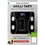 Siyah Dijital Bluetooth Vücut Analiz Tartısı, Kilo ve Yağ Ölçer, Sağlık Takip Aracı - Ahşap