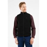 Siyah Dik Yaka Fermuarlı Casual Slim Fit Kapitone Yelek 1009255103