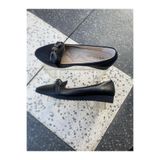 siyah dış meteryal cild deri ortopetik ve kaymaz taban tokalı kadın babet TYB0590100413857