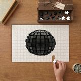 Siyah Disko Topu Tasarımı 240 Parça Ahşap Puzzle Ahşap Kutuda MP00418