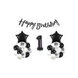 Siyah Doğum Günü Yaş Balon Set, 1