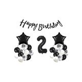 Siyah Doğum Günü Yaş Balon Set, 2