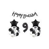 Siyah Doğum Günü Yaş Balon Set, 9