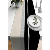 Siyah Dokuma Leke Tutmaz Premium Tay Tüyü Kumaş Masa Örtüsü Runner, 40X140 Cm
